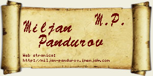 Miljan Pandurov vizit kartica
